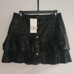 Zara Faux Leather Mini Skirt